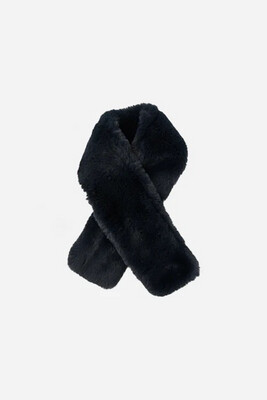 Black Faux Fur Scarf Neck Warmer