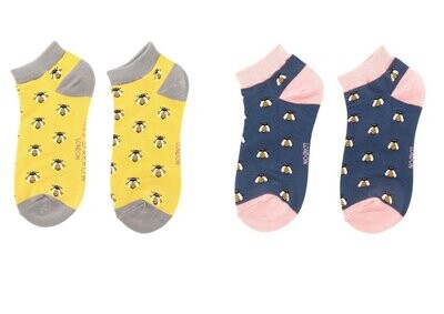 MISS SPARROW Socks Bee Soft Bamboo Mix Yellow Blue 2 Pairs