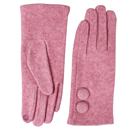 Zelly Pink Gloves Super Soft With Touch Screen Fingers Ladies