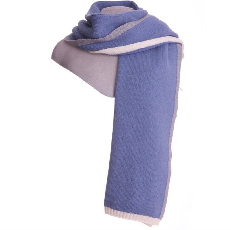 Zelly Knitted Scarf In Blue Cozy Winter Warmer