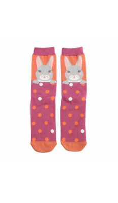 MISS SPARROW Socks Pink Bunny Rabbit Bamboo Mix