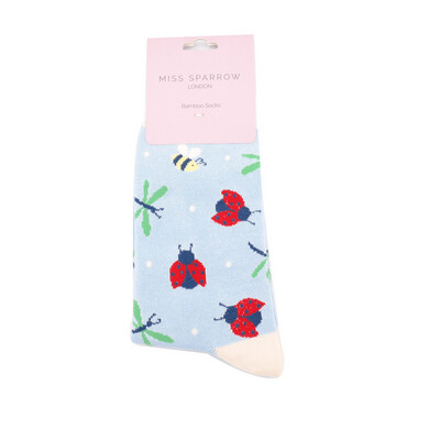MISS SPARROW Ladybug Bee Socks Super Soft Bamboo Mix