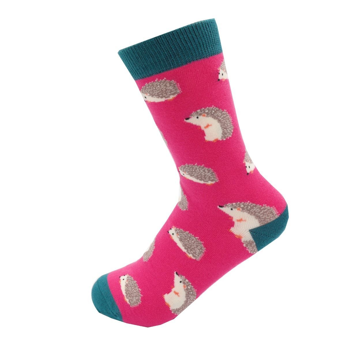 MISS SPARROW Socks Hedgehog Xx Alexa Print Soft Bamboo Mix Pink