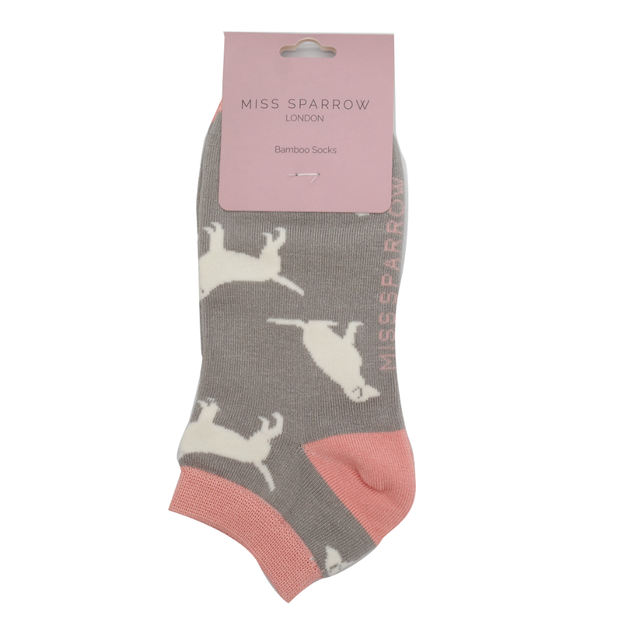 Labrador Dog Trainer Socks Grey Super Soft Eco Friendly Sustainable Bamboo Mix One Size