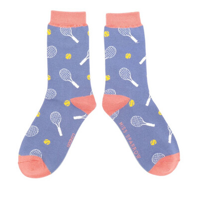 MISS SPARROW Bamboo Socks Tennis Eco Friendly Ladies Blue