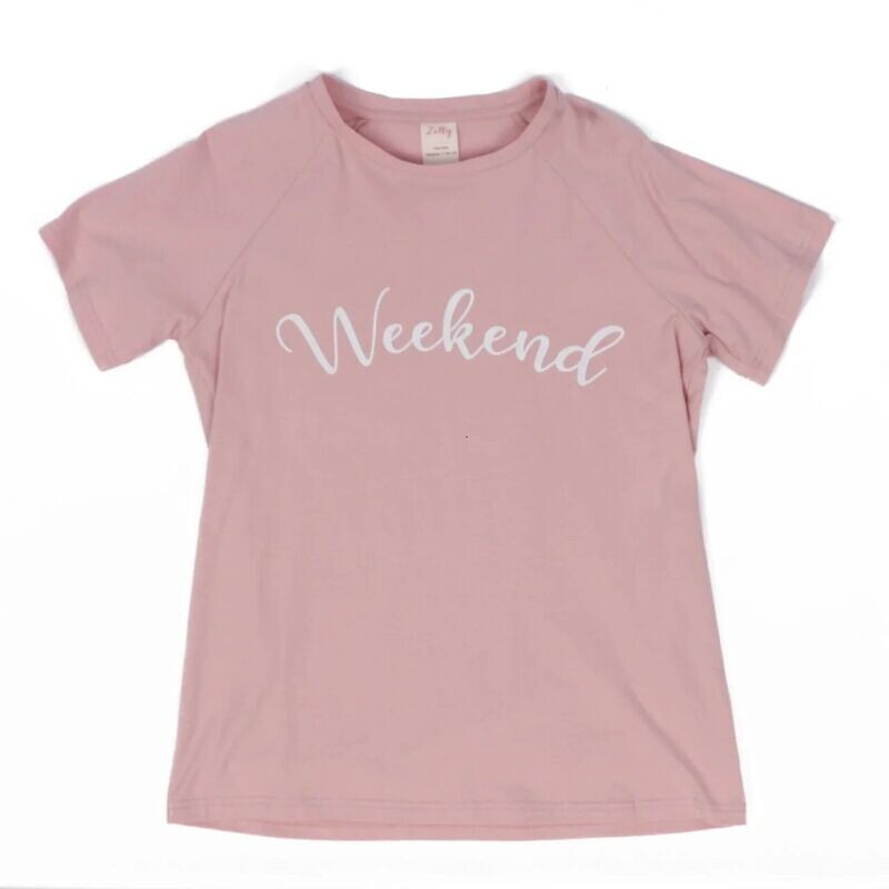 Zelly Weekend Pink T Shirt Top  Loungewear  One Size Cotton Mix