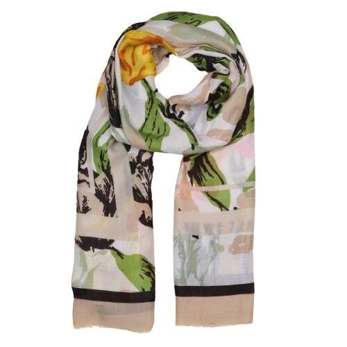 Zelly Scarf Pink Whte Cream  Lightweight