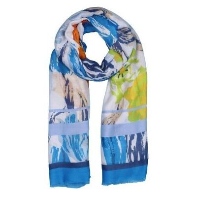 Zelly Scarf Turquoise Print Lightweight SALE