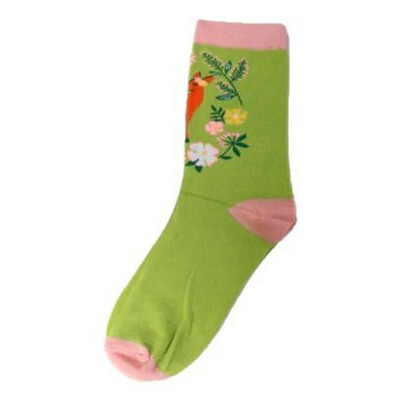 Bamboo Deer Socks Ladies Lime Pink Soft