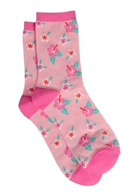Womens Bamboo Socks Pink Floral Ankle Socks Bauhinia Wild Flowers sale