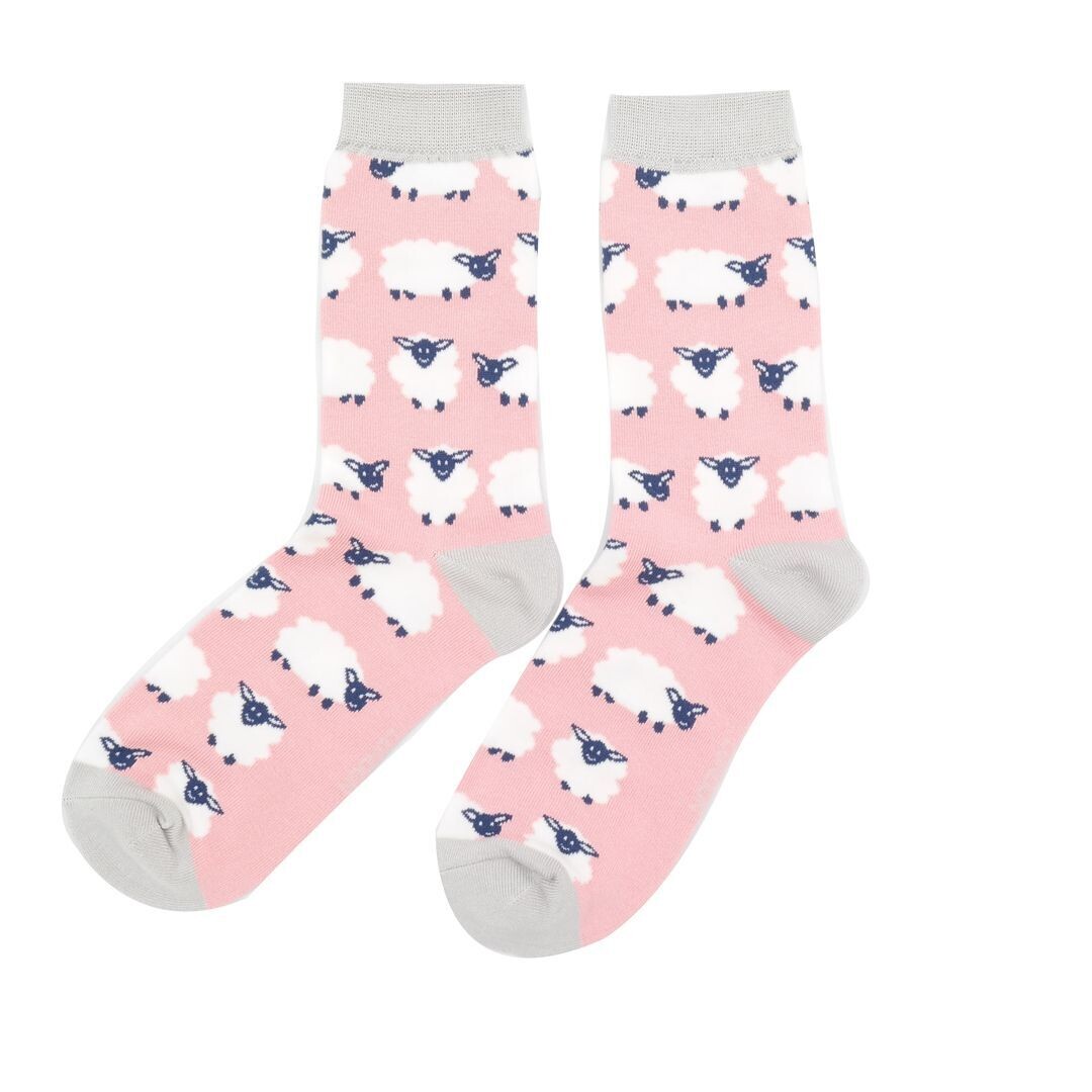 MISS SPARROW Happy Sheep Socks Soft Eco Friendly Bamboo Blend Pink