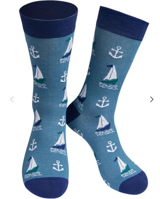 Sock Talk Men's Sailing Boat Nautical Bamboo Socks REDUCED TO CLEAR SAVE £4.00