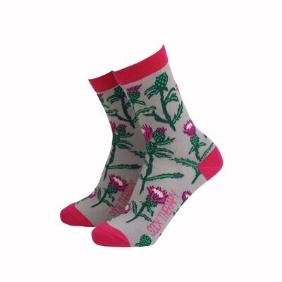 Scottish Thistle Womens Socks Soft Bamboo Blend