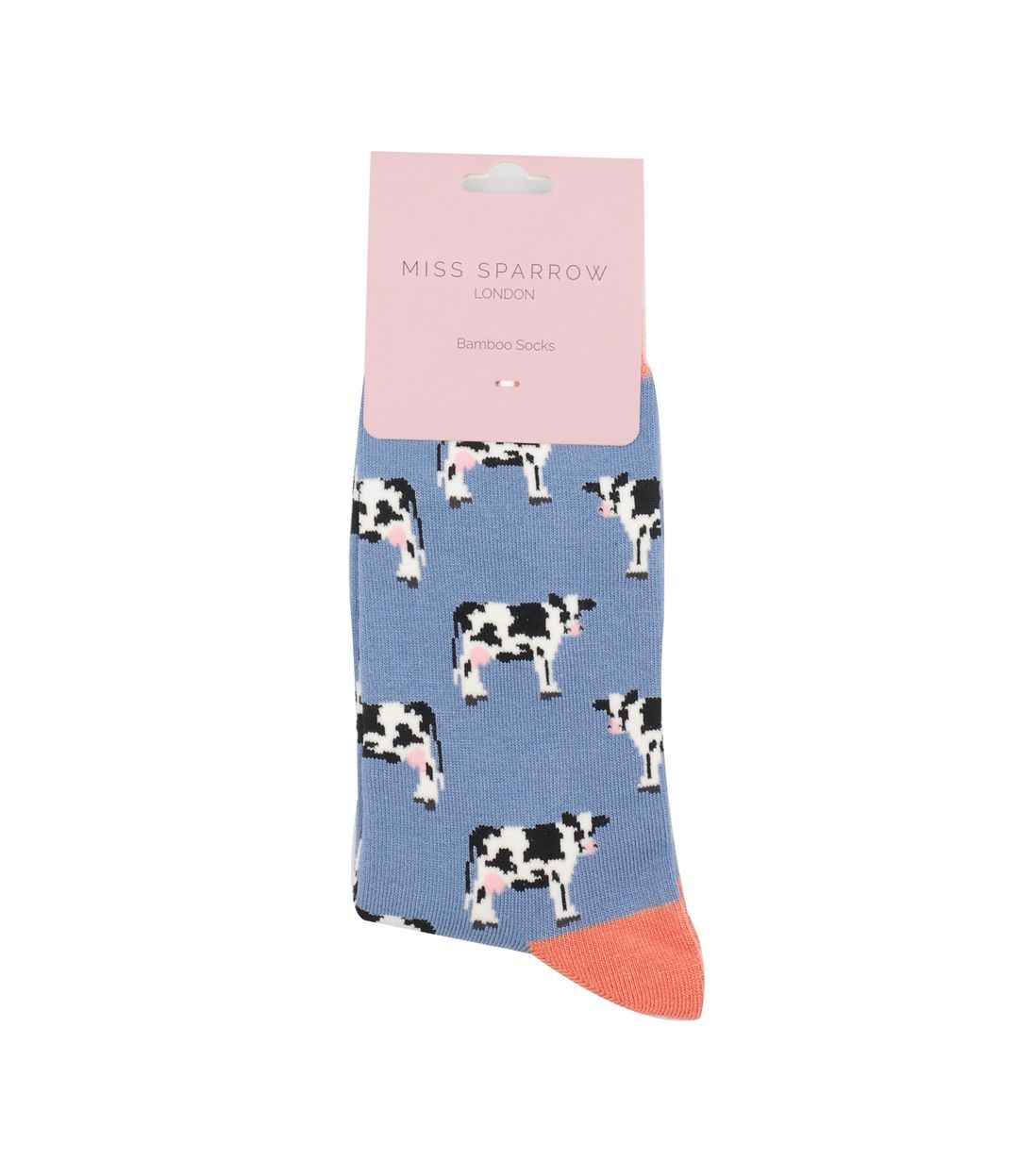 Cow Socks Blue Eco Friendly Super Soft Breathable Bamboo Blend Miss Sparrow