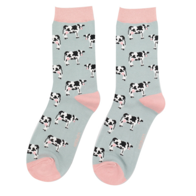 MISS SPARROW Cute Cow Socks Duck Egg Eco Friendly Super Soft Breathable Bamboo Blend