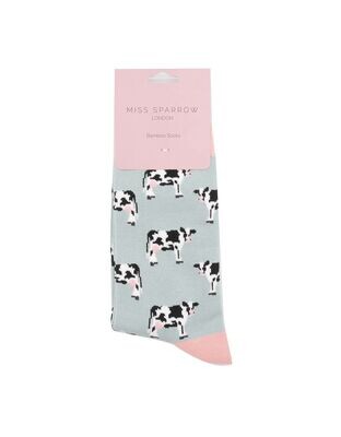 MISS SPARROW Cute Cow Socks Duck Egg Eco Friendly Super Soft Breathable Bamboo Blend