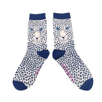 Leopard Socks Breathable Soft Bamboo Socks 2 Pairs In Gift Box Perfect Gift