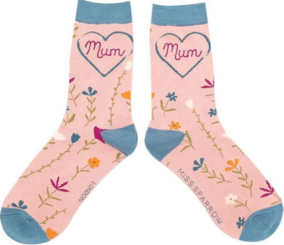 MISS SPARROW LONDON Mum Socks Pink Super Soft Eco Friendly Sustainable Bamboo Mix