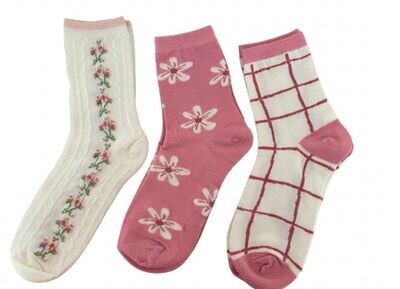Zelly Pink Ankle Socks Soft Breathable Cotton With Spandex Pack of 3 Size 3 to 7