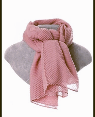 Zelly Pink Scarf Pleated Lightweight Perfect For Summer