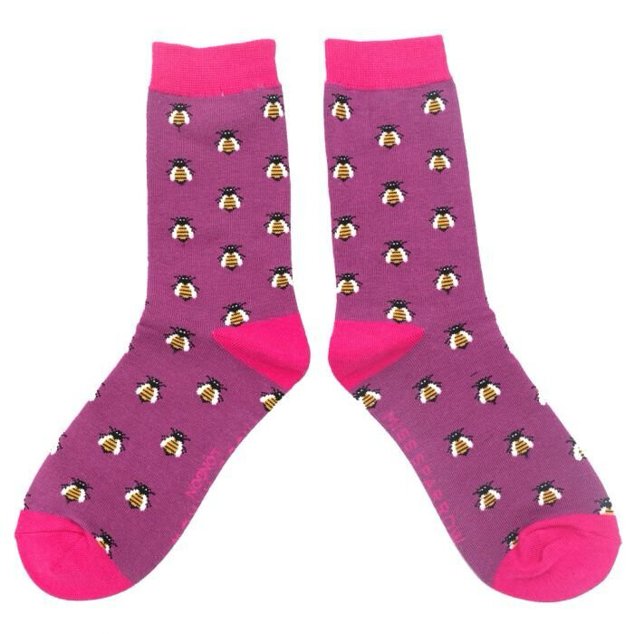 MISS SPARROW Socks Super Soft Bamboo Blend Purple Sale