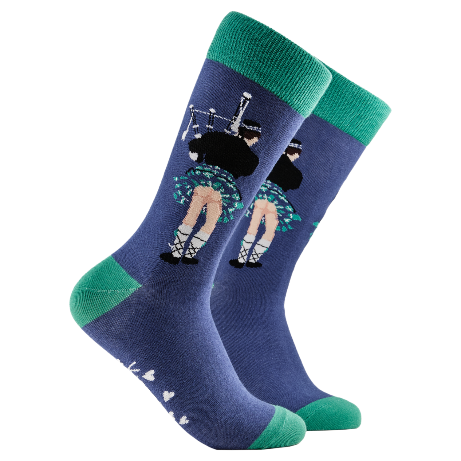 Soctopus Scottish Piper Kilt Bum Socks Soft Cotton Blend Uk Size 4 to 8 Gift From Scotland
