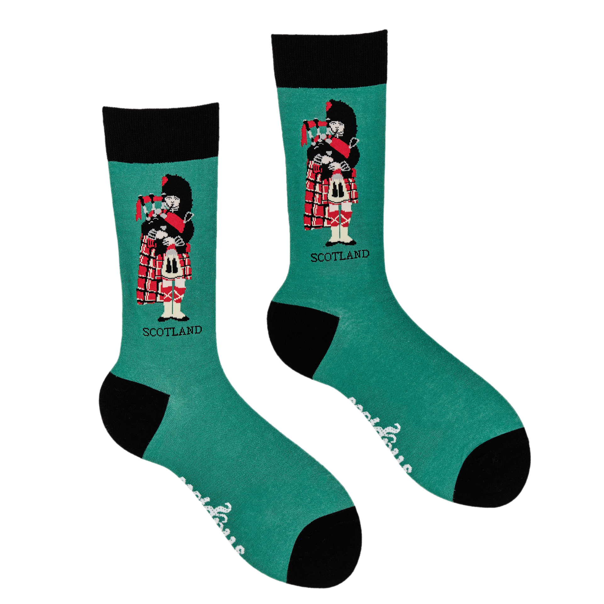 Soctopus Scottish Bagpipes Green Socks  A Gift From Scotland