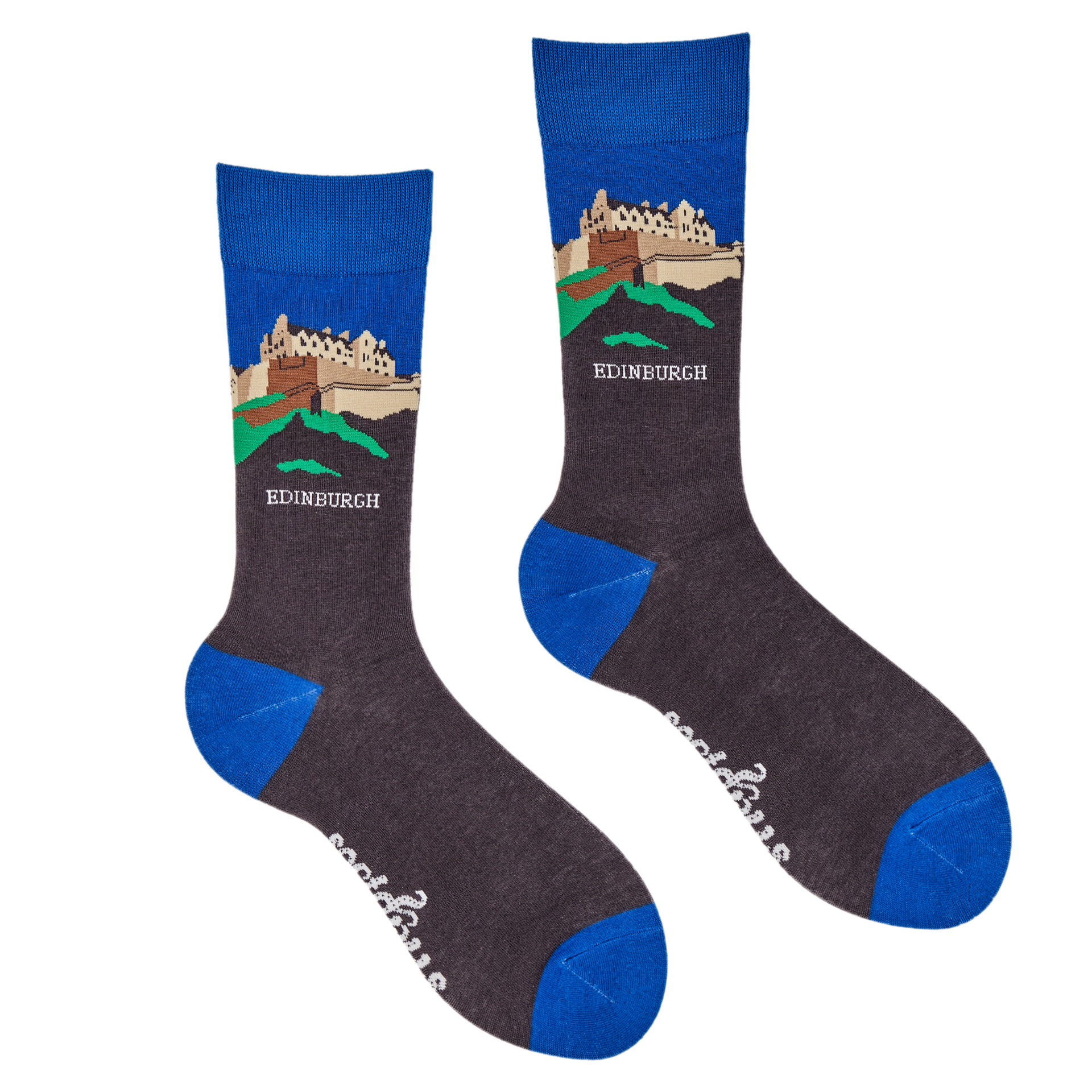 Soctopus Edinburgh Castle Socks  Grey  A Gift From Scotland