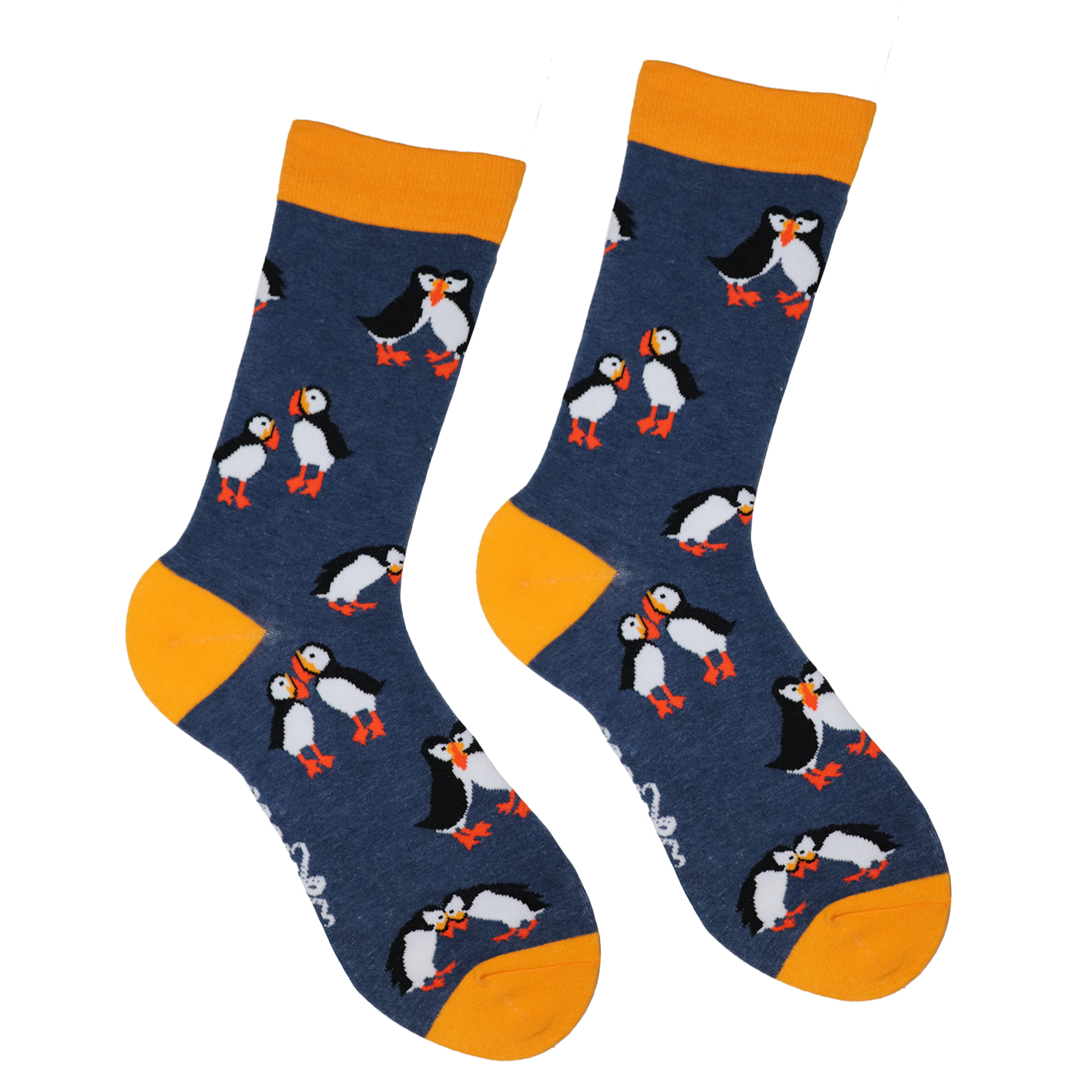 Puffin Socks Mates For Life Socks Blue Soft Cotton Blend