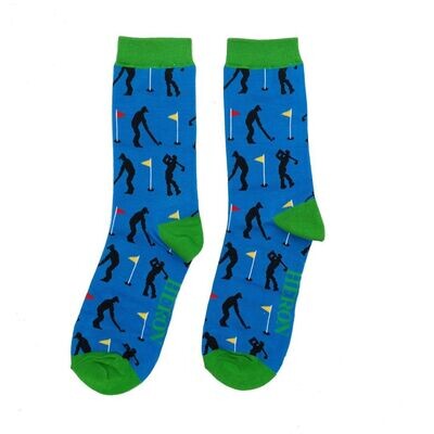 MR HERON Golf Gift Box Bamboo Socks Breathable Eco Friendly 2 Pairs Perfect Gift