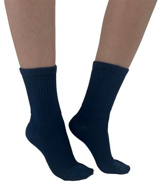 PAMELA MANN Extra Wide Ankle Socks Navy Super Soft Eco Friendly Bamboo Blend