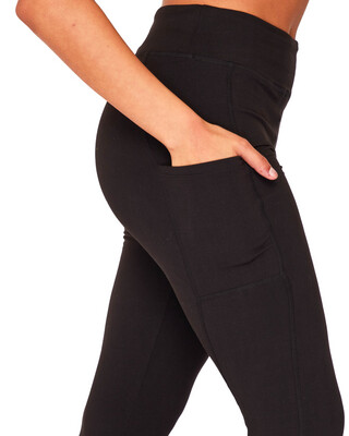 PAMELA MANN Black Legging With Pockets Super Soft and Comfortable Size 12 to 16