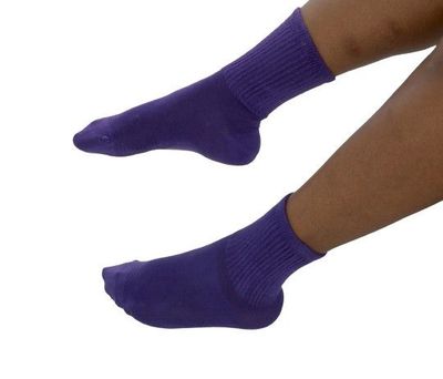 PAMELA MANN Extra Wide Ankle Socks Purple Super Soft Eco Friendly Bamboo Blend