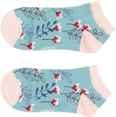 MISS SPARROW Wild Floral Flower Trainer Socks Super Soft Breathable Eco Friendy Bamboo Blend Womens