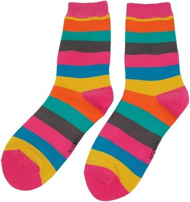 MISS SPARROW 2 Pairs Stripes Socks Boxed Super Soft Breathable Bamboo Blend Eco Friendly