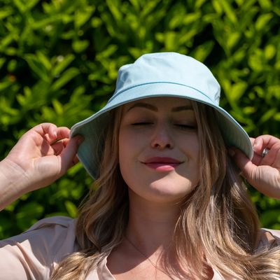 Zelly Mint Summer Bucket Hat Cotton Adjustable
