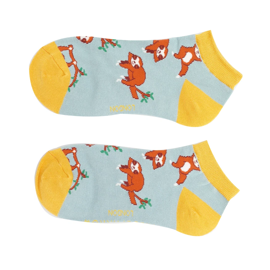 MISS SPARROW Cute Sloth Trainer Socks Duck Egg  Soft Breathable Bamboo