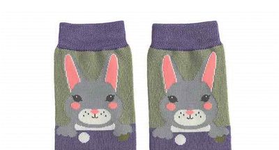 MISS SPARROW Socks Lilac Bunny Rabbit Super Soft Bamboo Blend