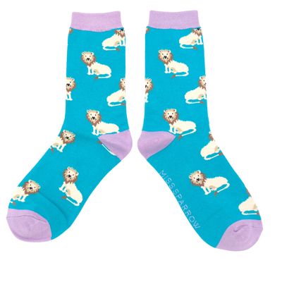 Lion Socks Turquoise Eco Friendly Super Soft Breathable Bamboo UK Size 3 to 7