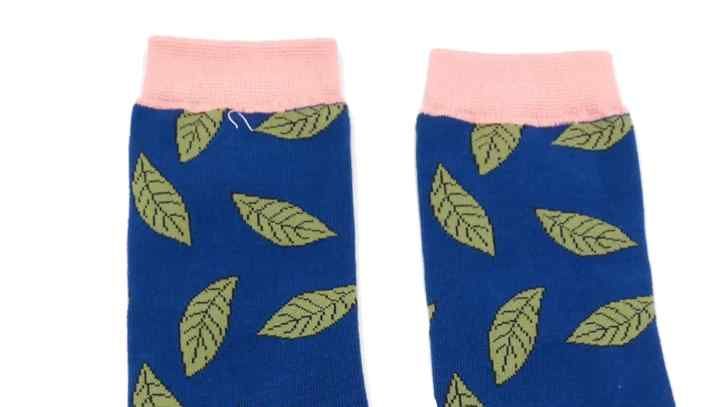 Miss Sparrow Leaf Socks Navy  Eco Friendly Super Soft Breathable Bamboo