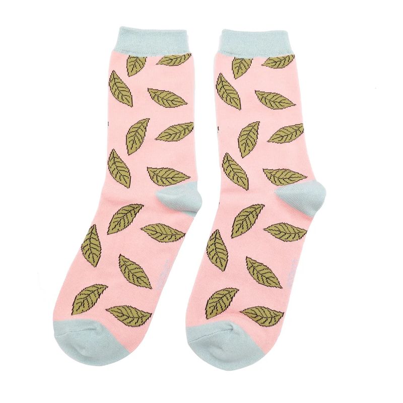 Miss Sparrow Leaf Socks Pink Eco Friendly Super Soft Breathable Bamboo