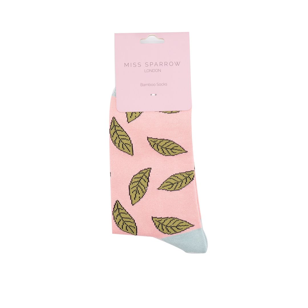 Miss Sparrow Leaf Socks Pink Eco Friendly Super Soft Breathable Bamboo
