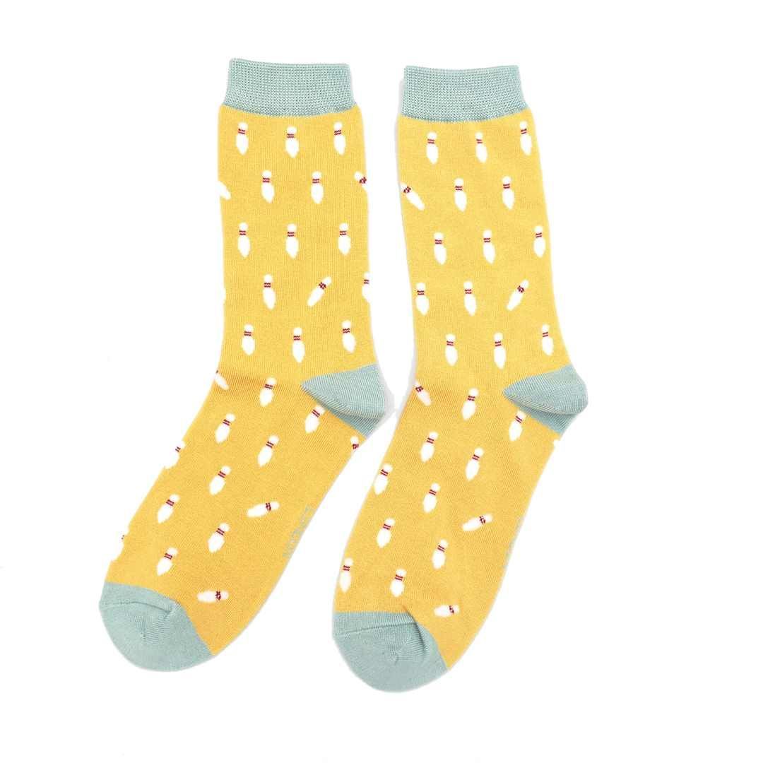 Miss Sparrow Skittle Bowling Socks Lemon Super Soft Breathable Bamboo