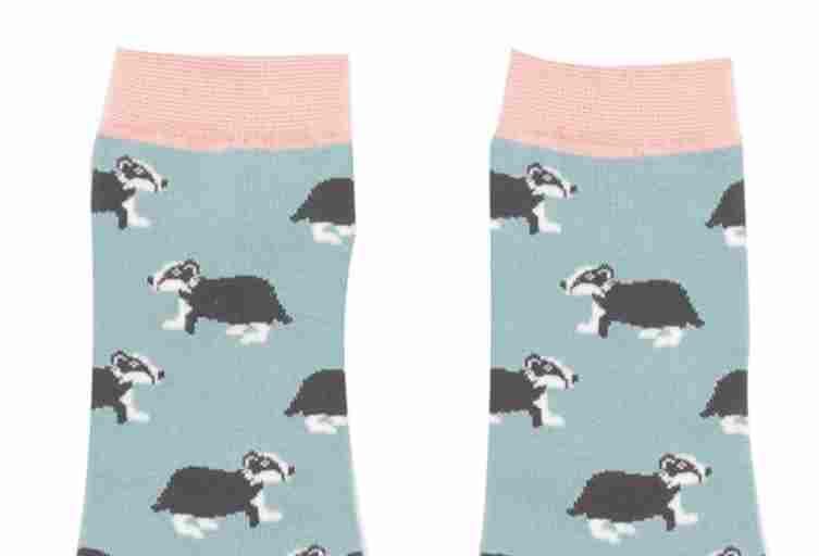 Miss Sparrow Badger Socks  Duck Egg Super Soft Bamboo Blend Eco Friendly