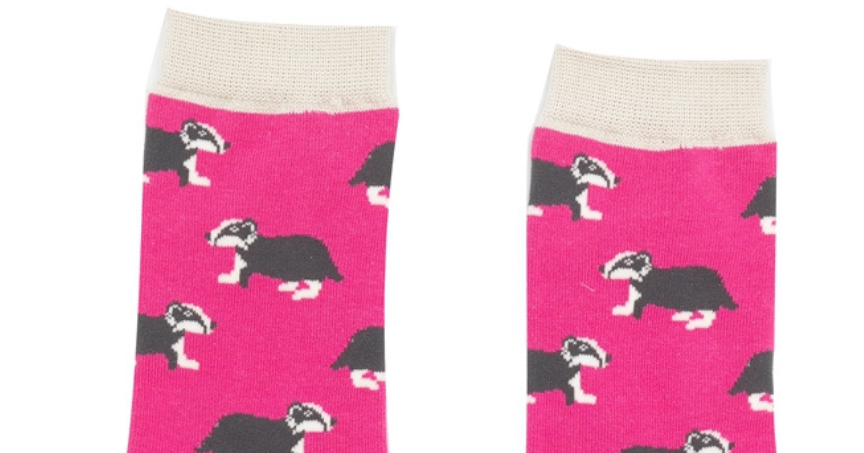 Miss Sparrow Badger Socks  Hot Pink Super Soft Bamboo Blend Eco Friendly