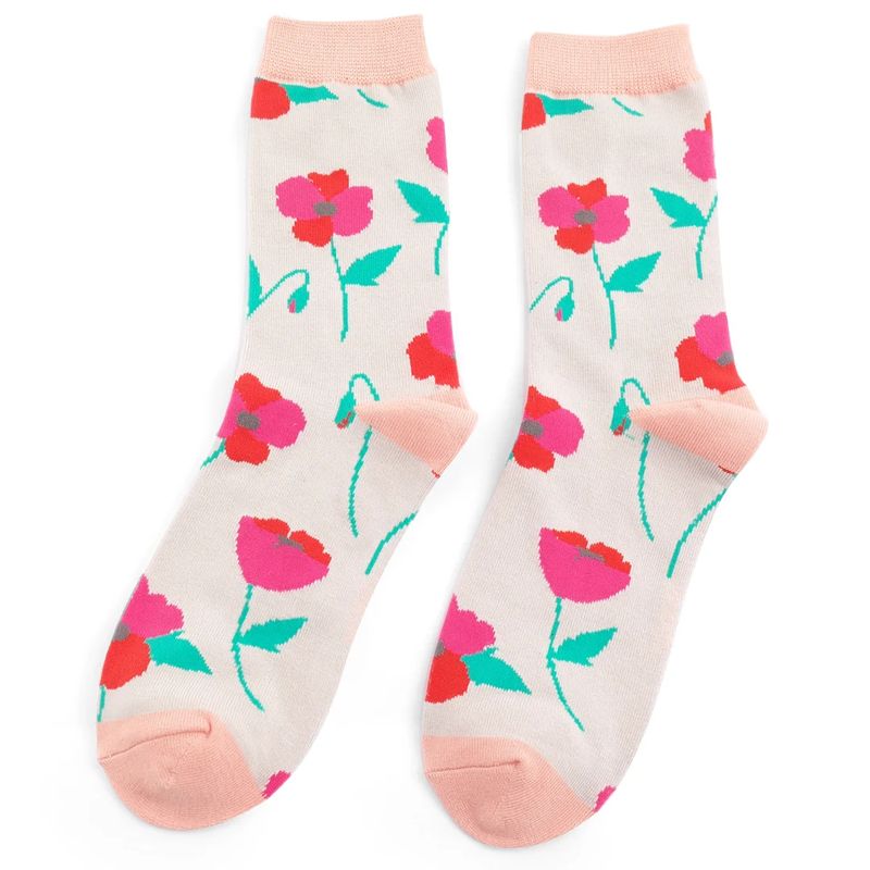 Miss Sparrow Poppy Socks Silver Eco Friendly Sustainable Bamboo Mix