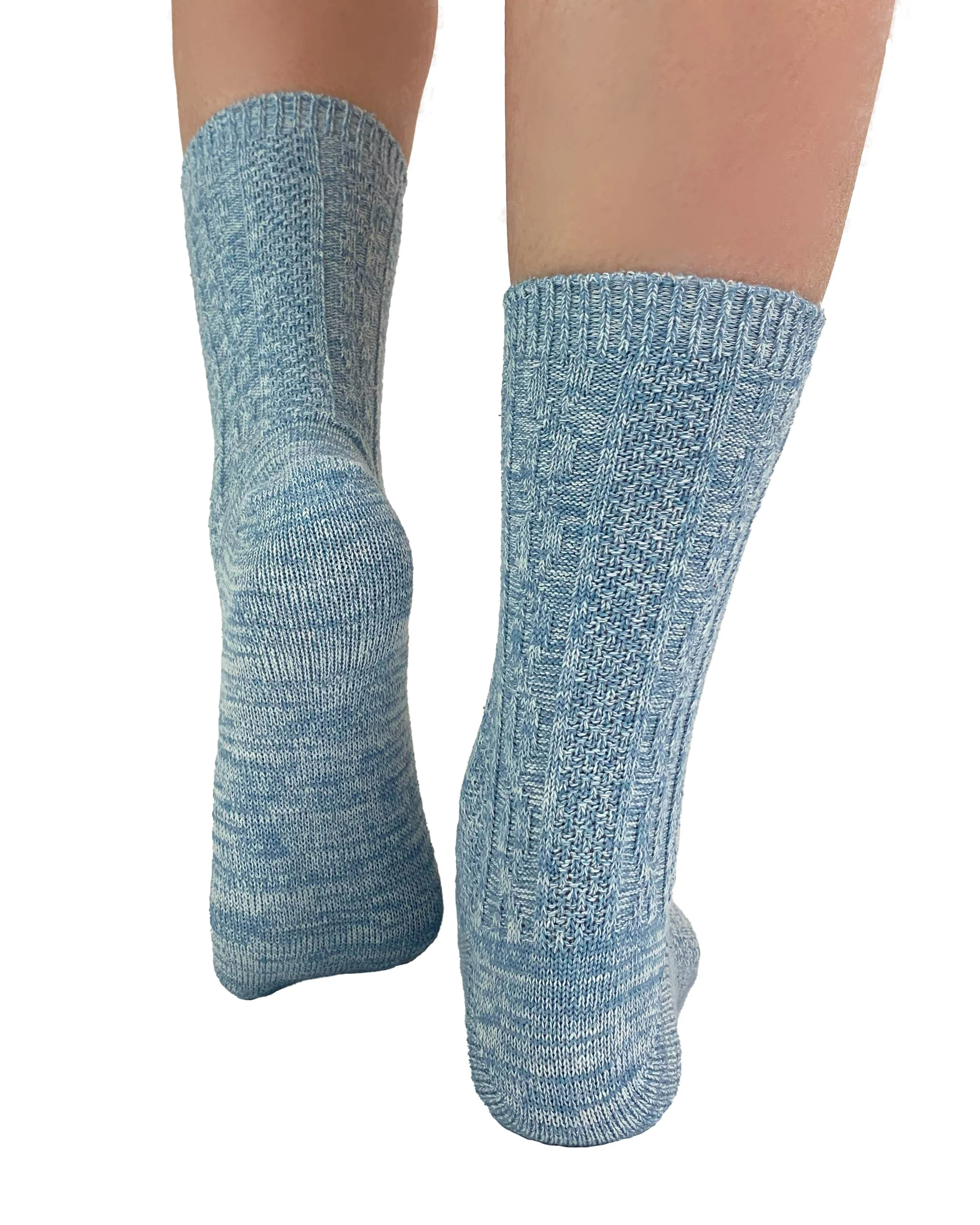 PAMELA MANN Ribbed Winter Socks Blue Wide Fit Ladies