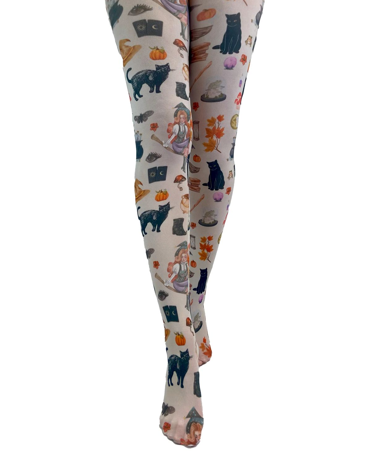 PAMELA MANN Spells Potions Printed Tights Spooky Halloween