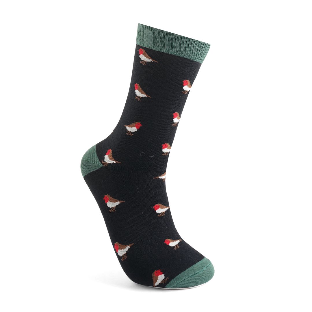 Mr Sparrow Robin Socks Black Super Soft Bamboo Blend For Men 7 to 11