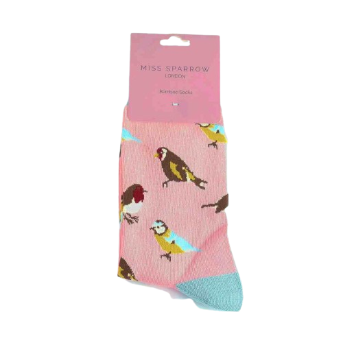 Miss  Sparrow Garden Birds Soft  Bamboo Blend Pink Womens